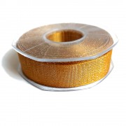 Lurex Satin Double Face Ribbon 25mm - Color Gold
